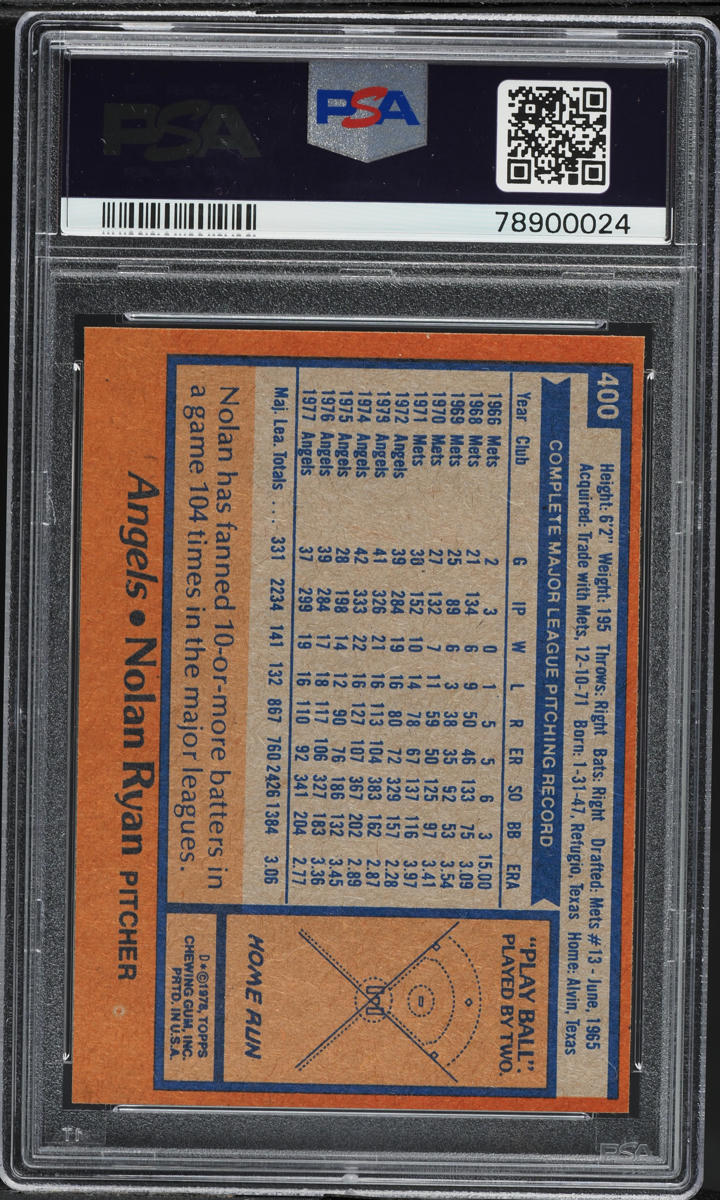 1978 Topps Nolan Ryan #400 PSA 9 MINT