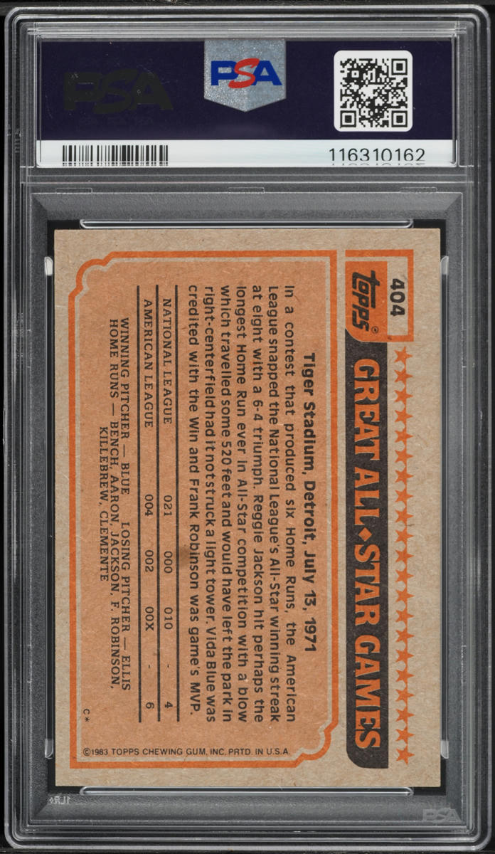 1983 Topps Gary Carter ALL-STAR #404 PSA 6 EXMT