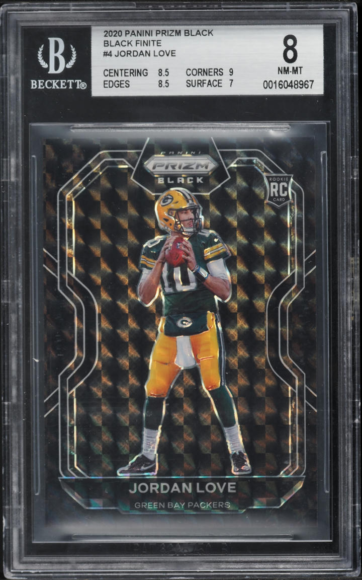 2020 Panini Prizm Black Finite Jordan Love ROOKIE 1/1 #PB-4 BGS 8 NM-MT