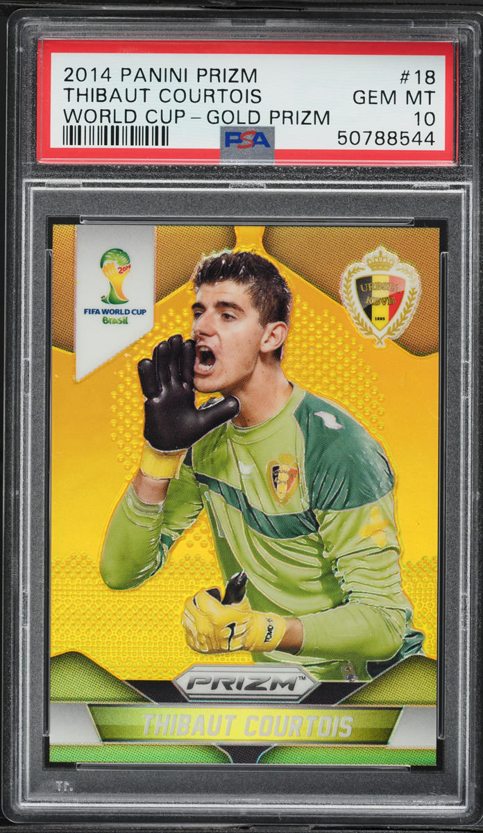 2014 Panini Prizm World Cup Gold Thibaut Courtois 10/10 #18 PSA 10 GEM MINT
