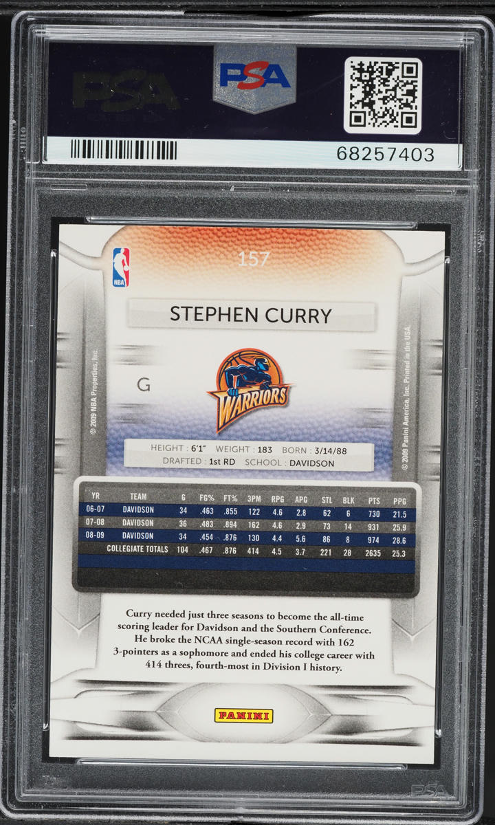 2009 Panini Prestige Stephen Curry ROOKIE #157 PSA 10 GEM MINT