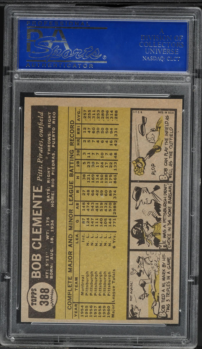 1961 Topps Roberto Clemente #388 PSA 8 NM-MT