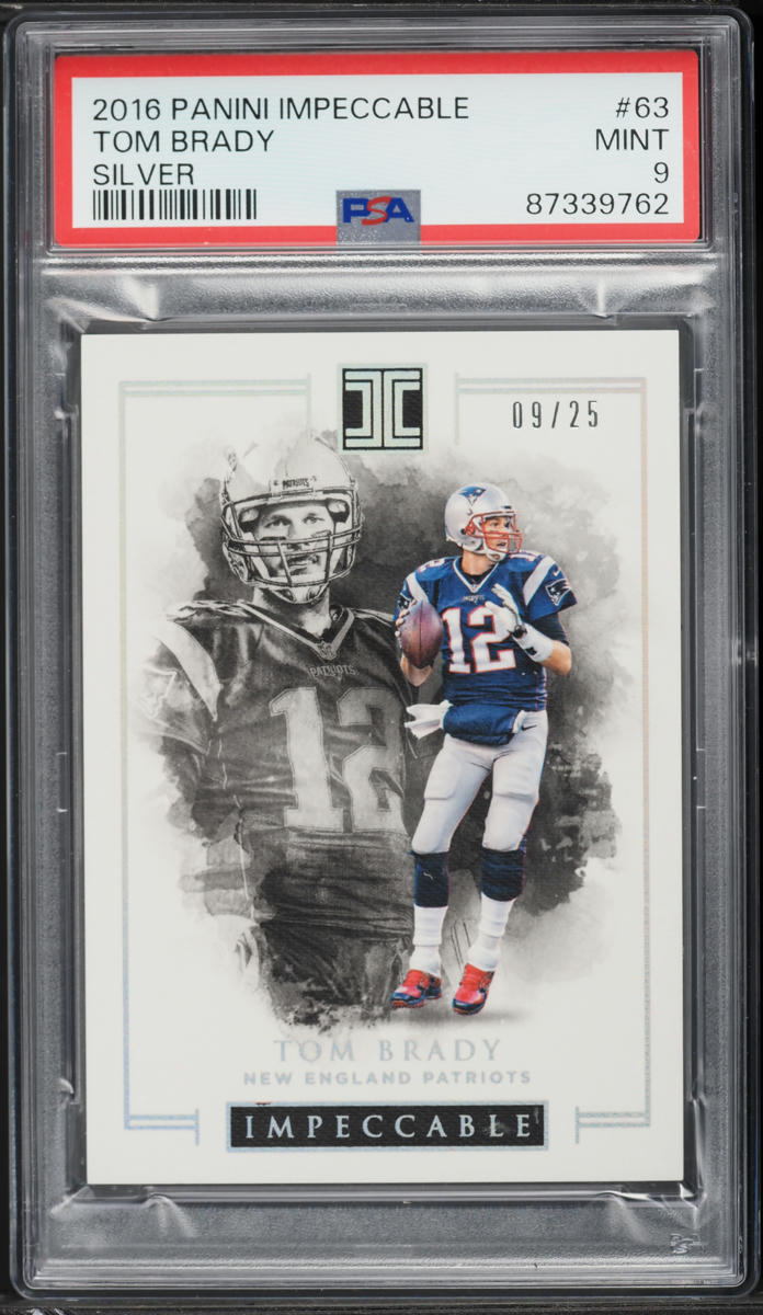 2016 Panini Impeccable Silver Tom Brady /25 #63 PSA 9 MINT