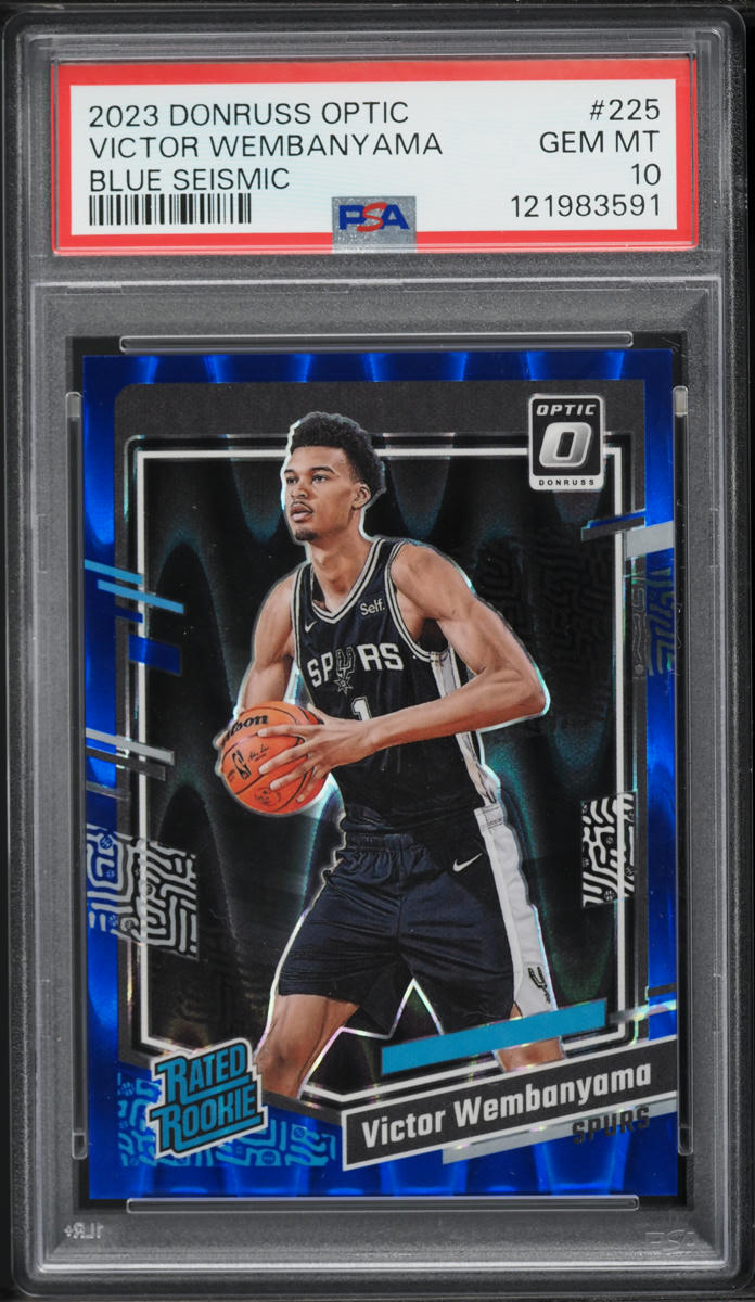 2023 Donruss Optic Blue Seismic Victor Wembanyama ROOKIE /249 #225 PSA 10 GEM MINT