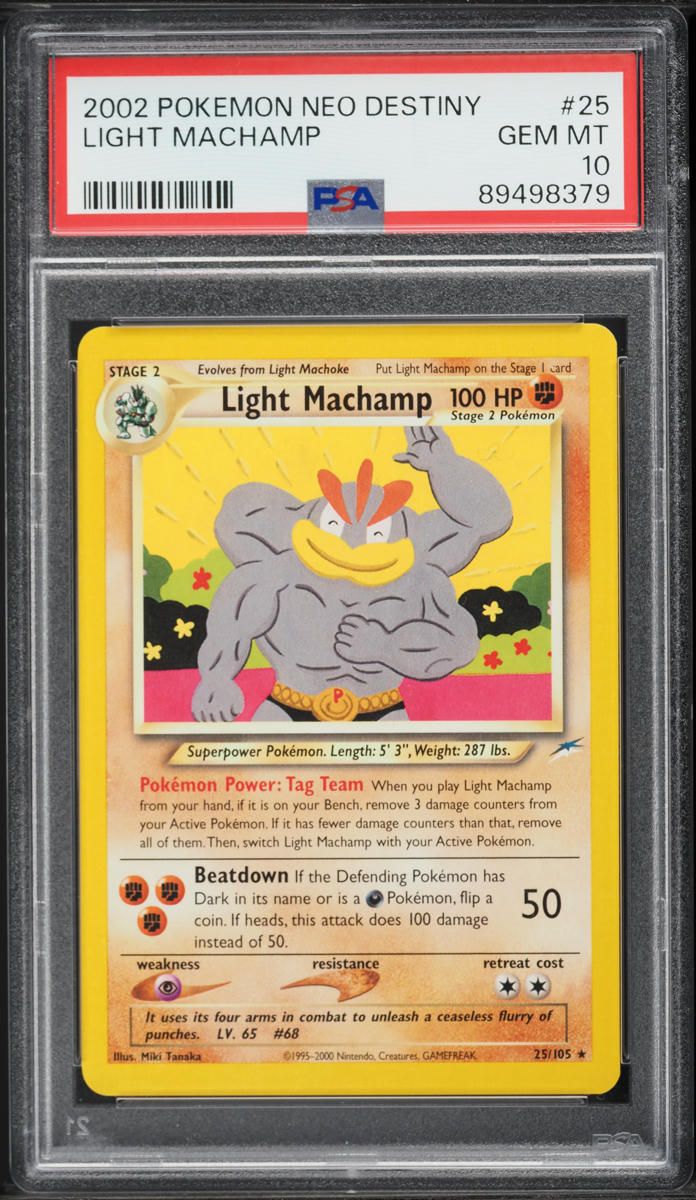 2002 Pokemon Neo Destiny Light Machamp #25 PSA 10 GEM MINT