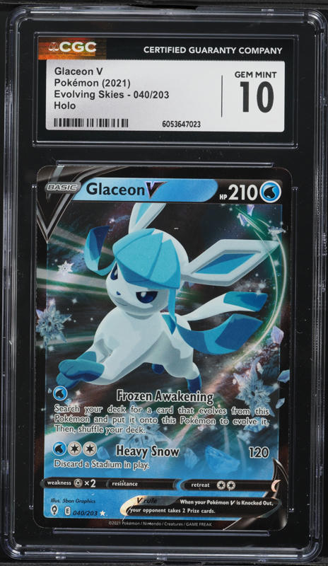 2021 Pokemon Sword & Shield Evolving Skies Holo Glaceon V #40 CGC 10 GEM MINT on Fanatics Collect 2021 Pokemon Sword & Shield Evolving Skies Holo Glaceon V #40 CGC 10 GEM MINT on Fanatics Collect