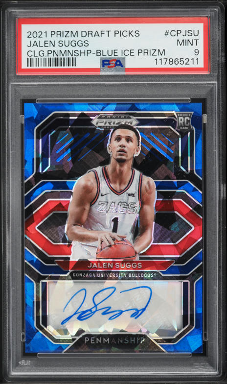 2021 Panini Prizm College Penmanship Blue Ice Jalen Suggs ROOKIE