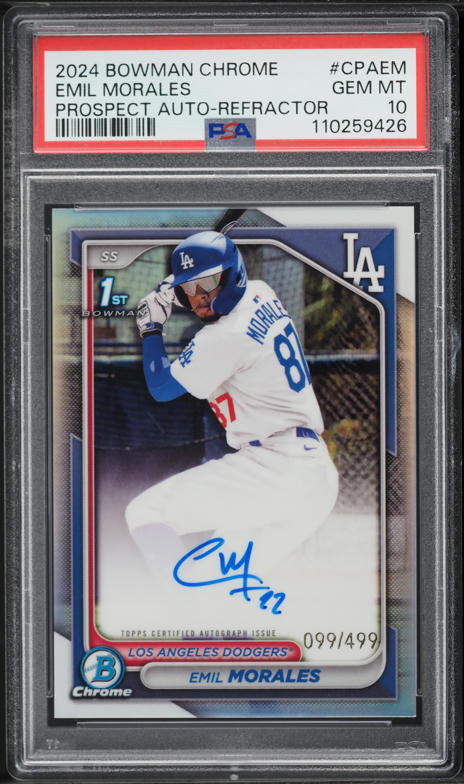 2024 Bowman Chrome Refractor Emil Morales PROSPECT AUTO /499 