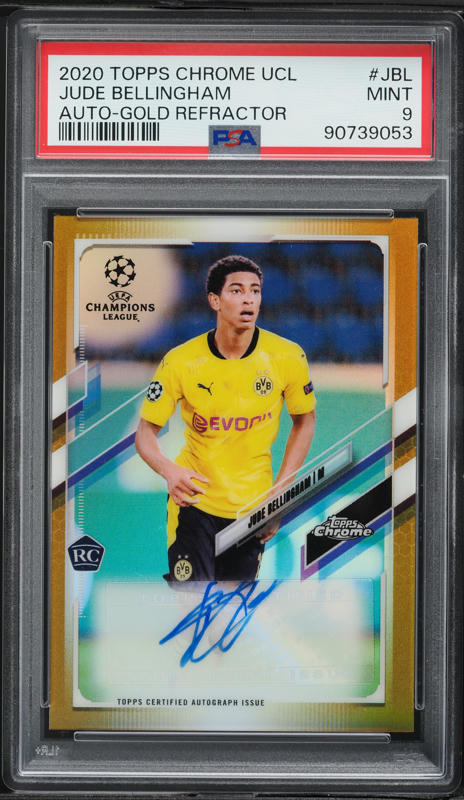 その他 2020 21 topps chrome Bellingham psa9 2020 Topps Chrome UEFA Gold Refractor Jude Bellingham ROOKIE AUTO