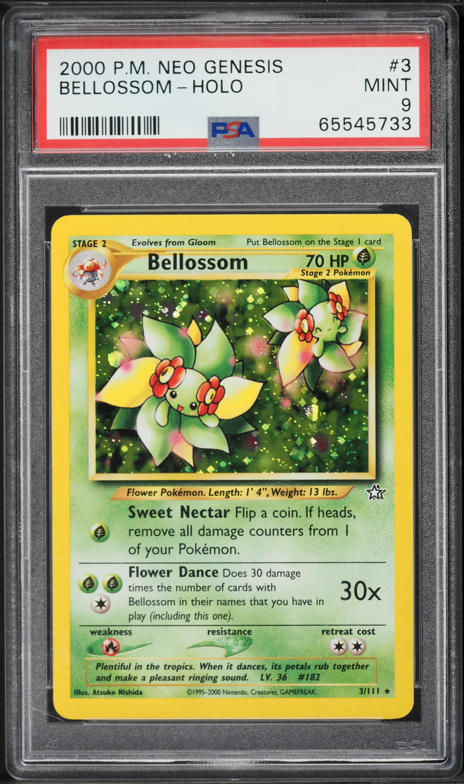 2000 Pokemon Neo Genesis Holo Bellossom #3 PSA 9 MINT