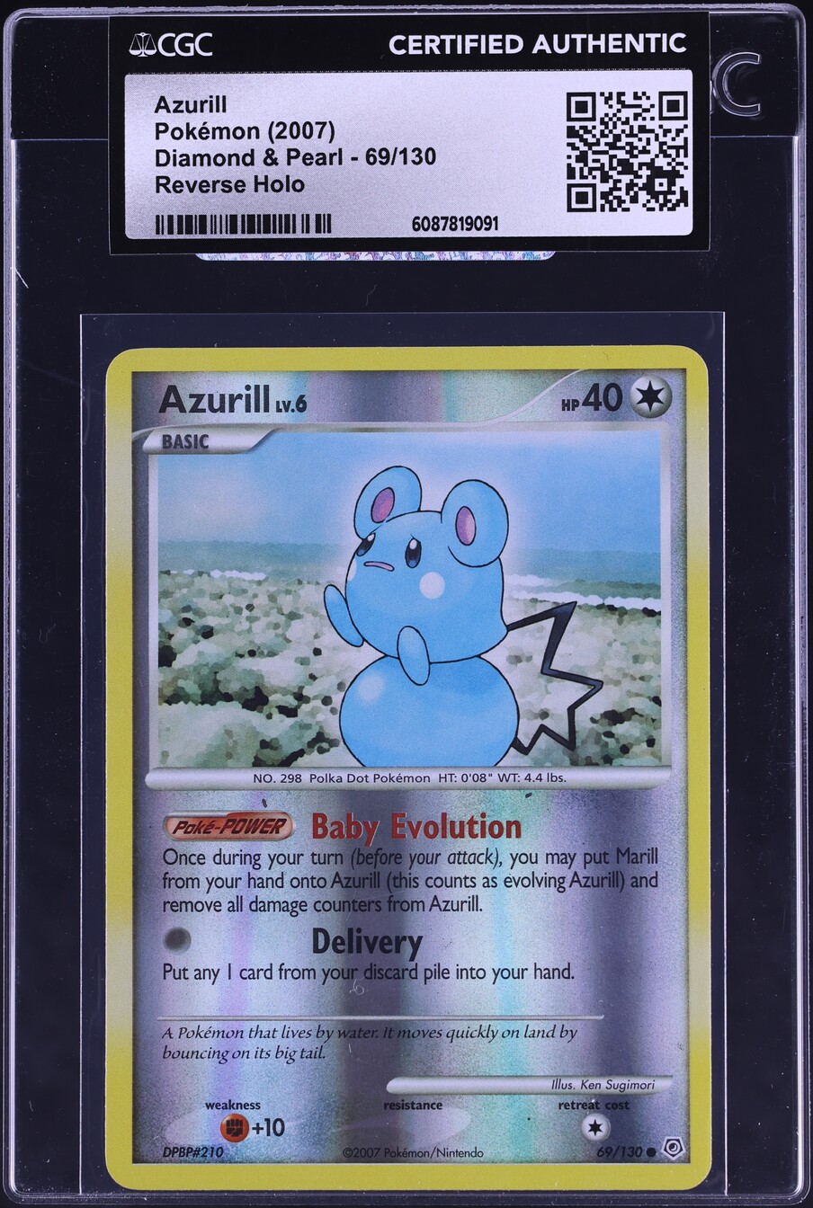 2007 Pokemon Diamond & Pearl Reverse Holo Azurill #69 CGC AUTH on Fanatics Collect 2007 Pokemon Diamond & Pearl Reverse Holo Azurill #69 CGC AUTH on Fanatics Collect