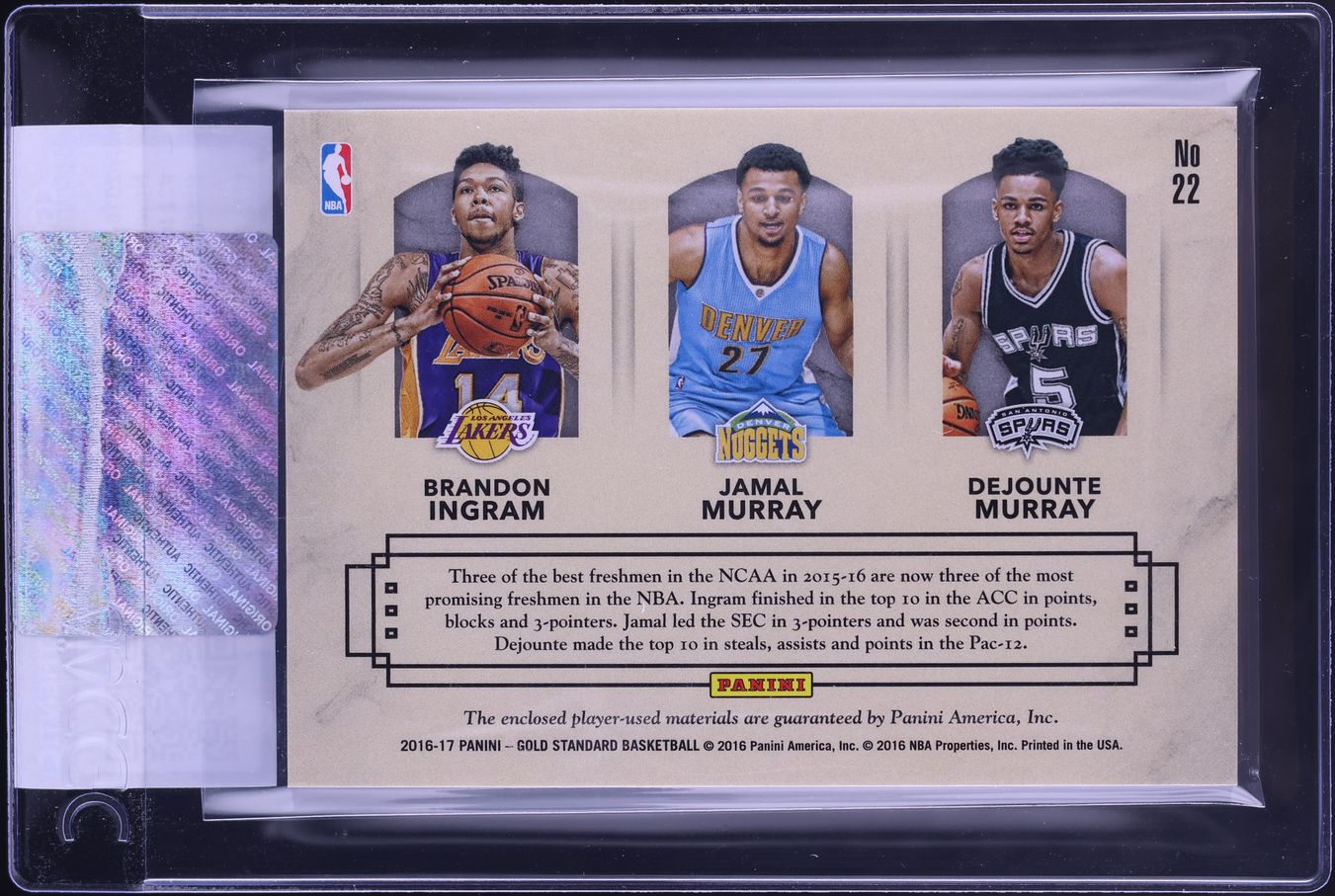 2016 Panini Gold Standard Newly Minted Black Ingram Jamal Dejounte