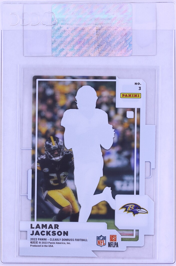 2022 Panini Clearly Donruss Lamar Jackson #3 CGC AUTH