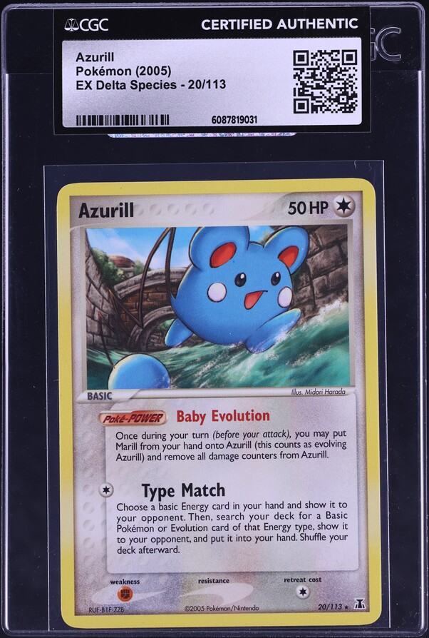 あさ　おまとめ 2005 Pokemon Japanese Weekly Azurill Evolutions #13 PSA 9 MINT on