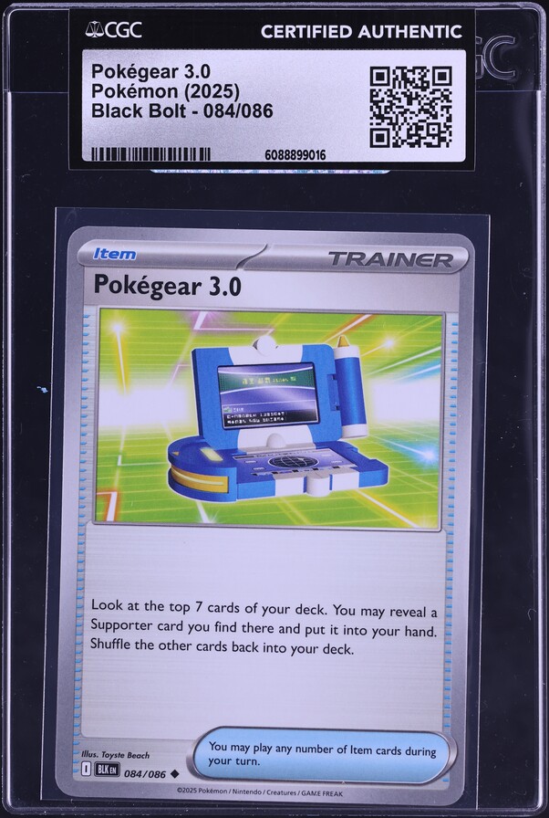 2025 Pokemon Scarlet & Violet Black Bolt Pokegear 3.0 #84 CGC AUTH