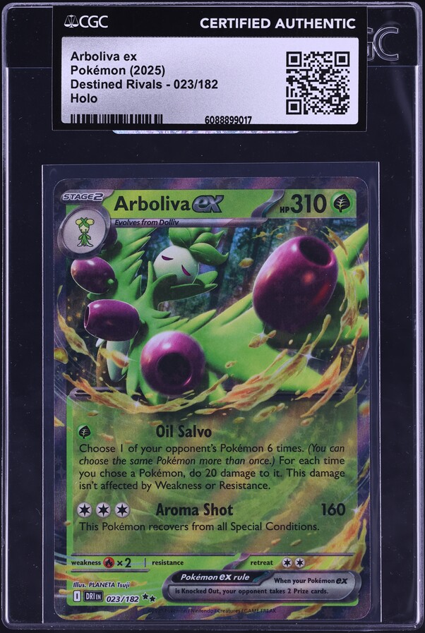 2025 Pokemon Scarlet & Violet Destined Rivals Holo Arboliva ex #23 CGC AUTH