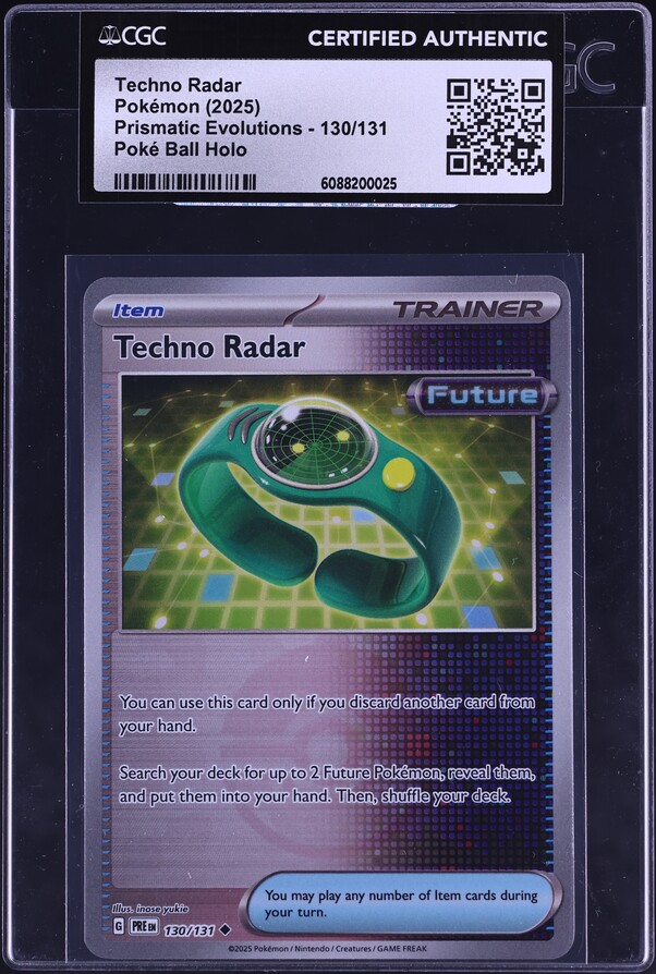 2025 Pokemon Scarlet & Violet Prismatic Evolutions Poke Ball Holo Techno Radar #130 CGC AUTH