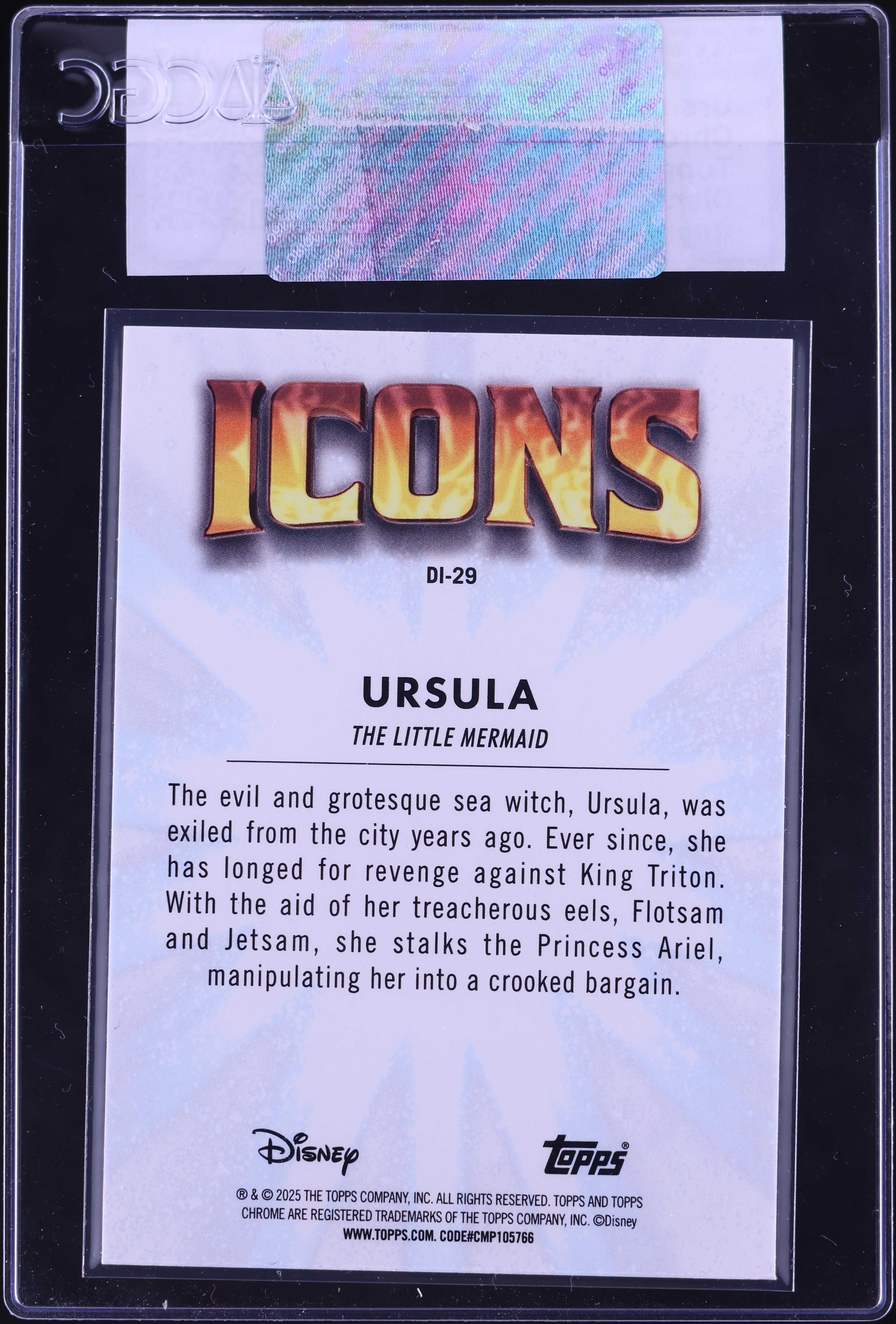 2025 Topps Chrome Disney Icons Ursula #DI-29 CGC AUTH on Fanatics