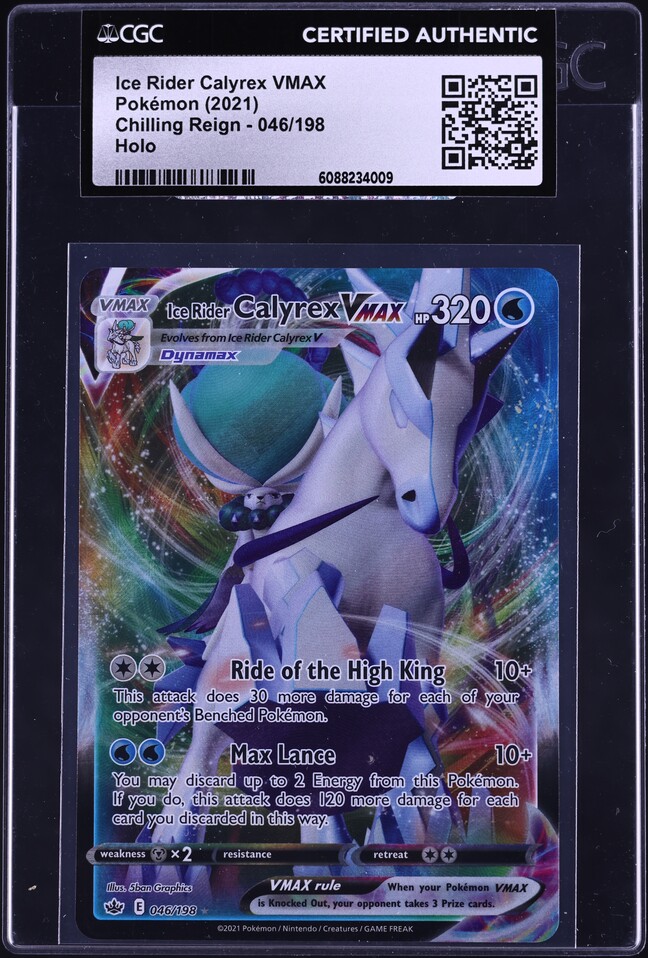 2021 Pokemon Sword & Shield Chilling Reign Alt Art Ice Rider Calyrex VMAX # 46 CGC AUTH on Fanatics Collect