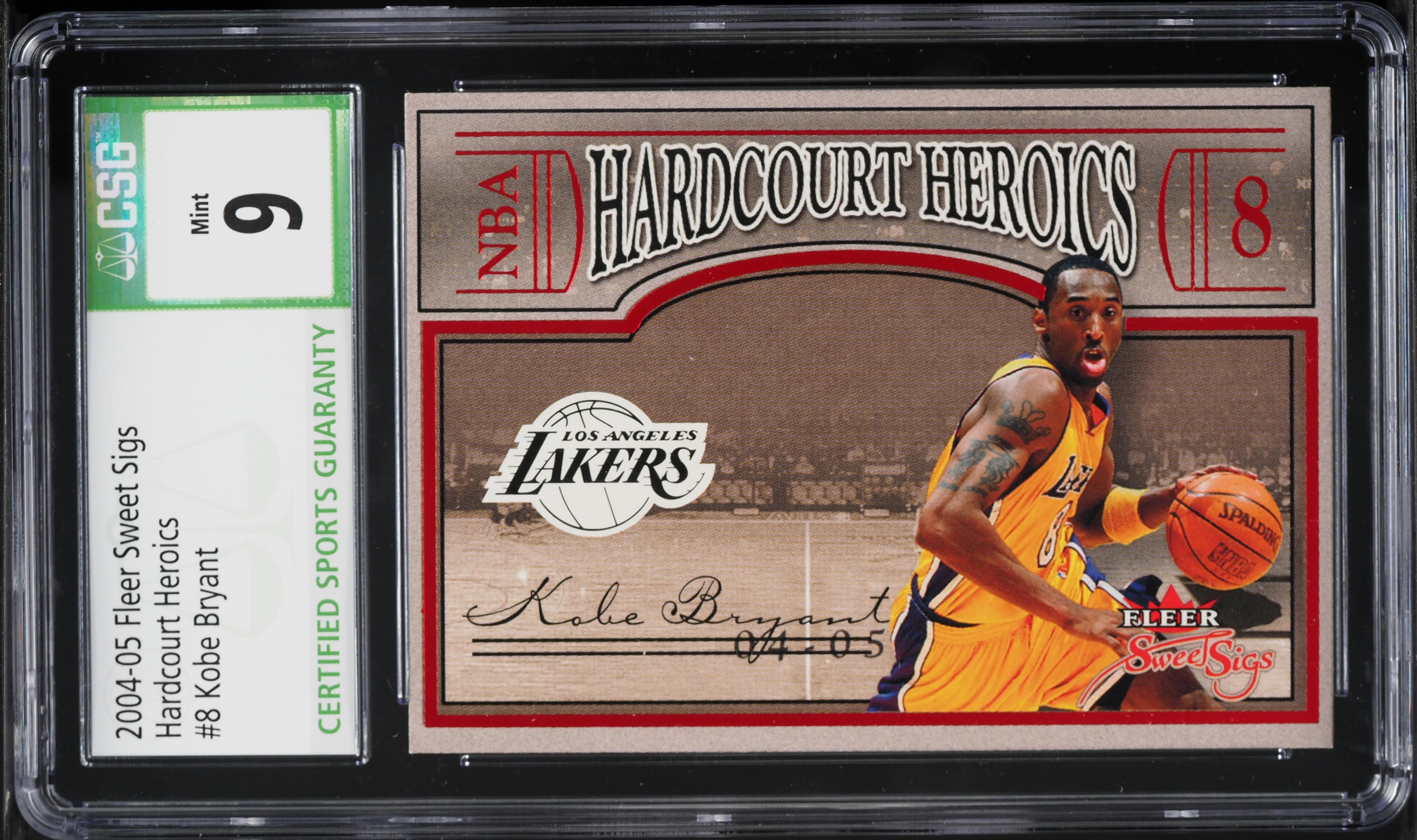 2004 Fleer Sweet Hardcourt Heroics Kobe Bryant #8 CSG 9 MINT on