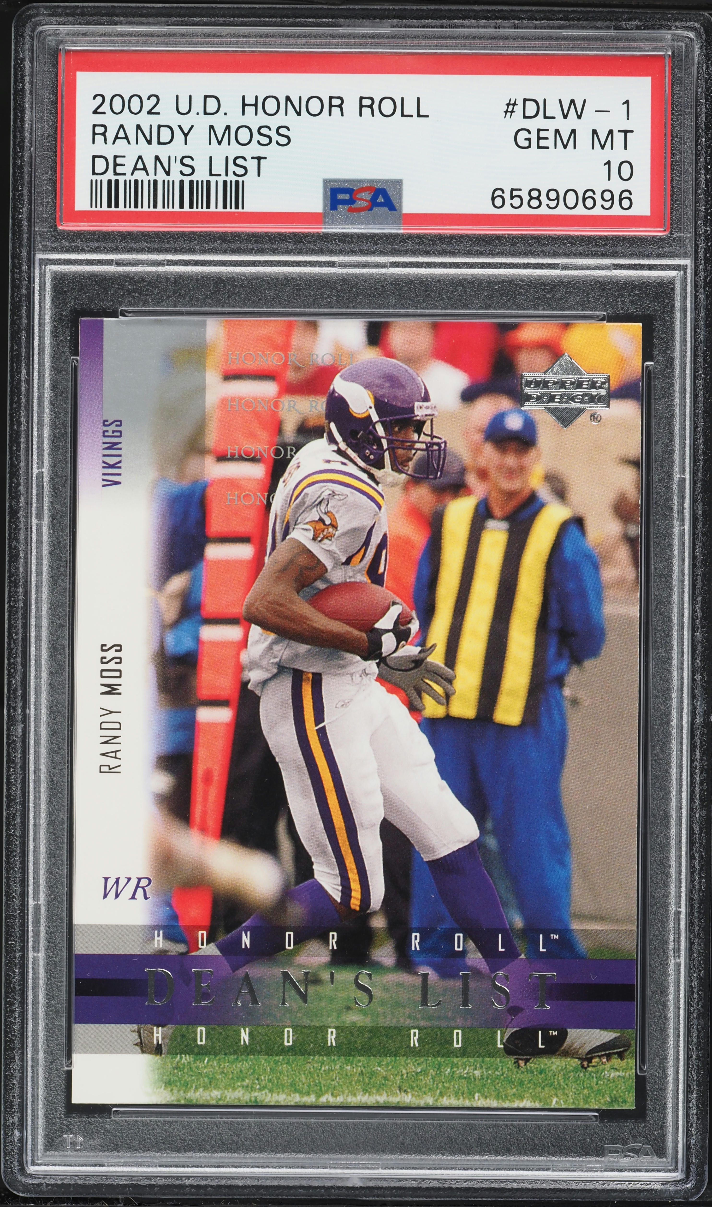2002 Upper Deck Honor Roll Dean's List Randy Moss #DLW-1 PSA 10