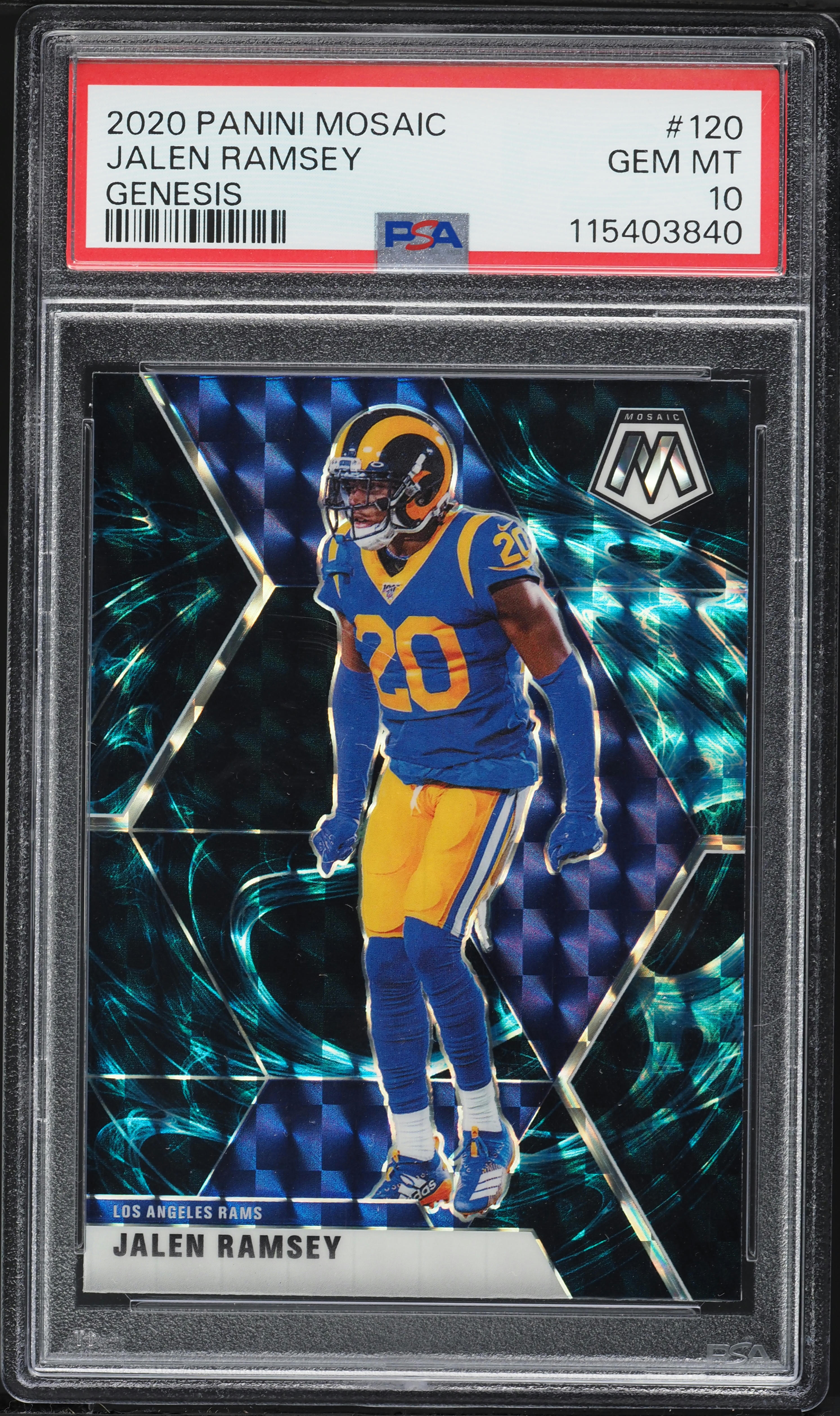 2020 Panini Mosaic Genesis Jalen Ramsey #120 PSA 10 GEM MINT 2020 Panini Mosaic Genesis Jalen Ramsey #120 PSA 10 GEM MINT