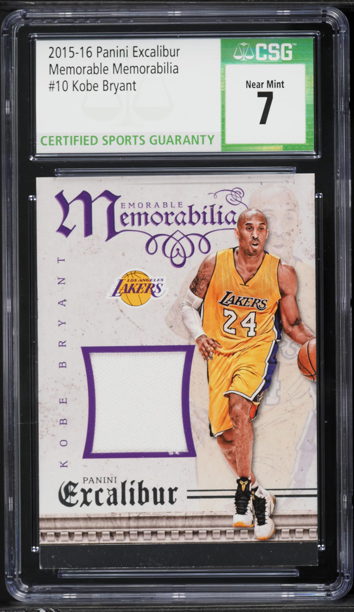 2015 Panini Excalibur Memorable Kobe Bryant PATCH #10 CSG 7 NRMT