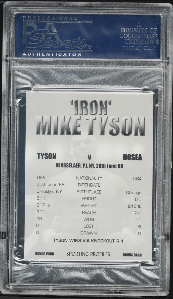 2004 Sporting Profiles Iron Mike Tyson Vs. William "The Destroyer" Hosea PSA 8 NM-MT