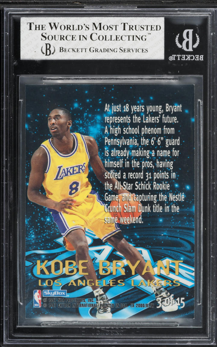 1996 Skybox E-X2000 Star Date 2000 Kobe Bryant ROOKIE #3 BGS 8 NM-MT