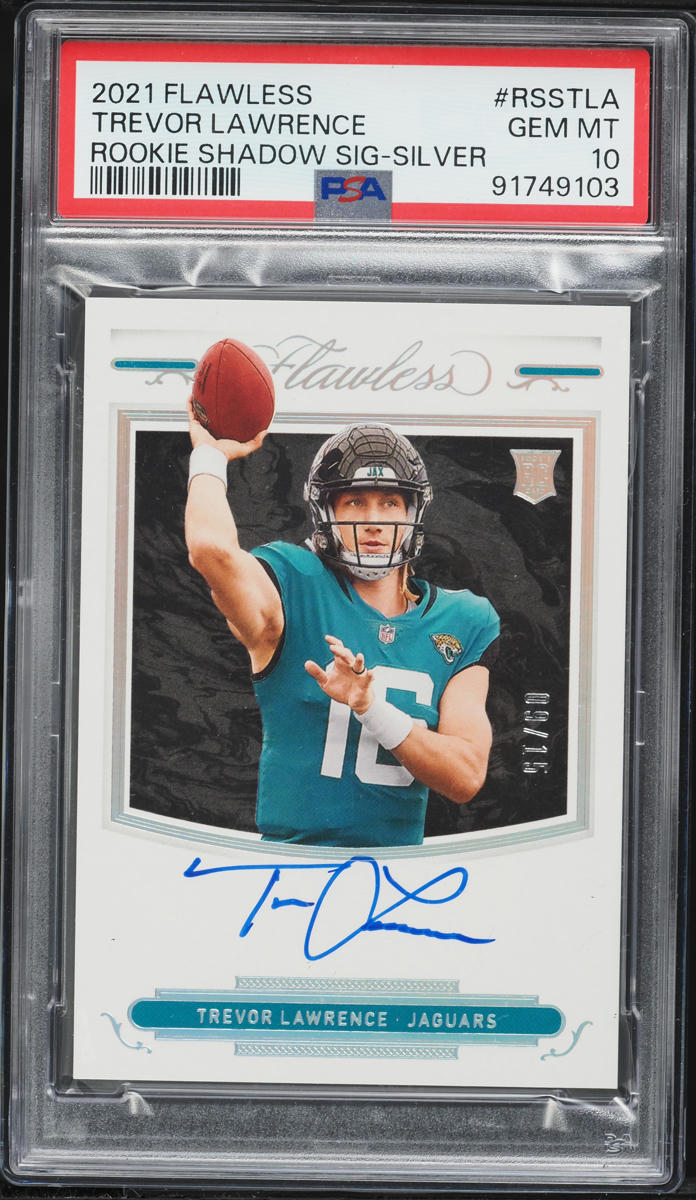 2021 Panini Flawless Shadow Silver Trevor Lawrence ROOKIE AUTO /15 PSA 10 GEM