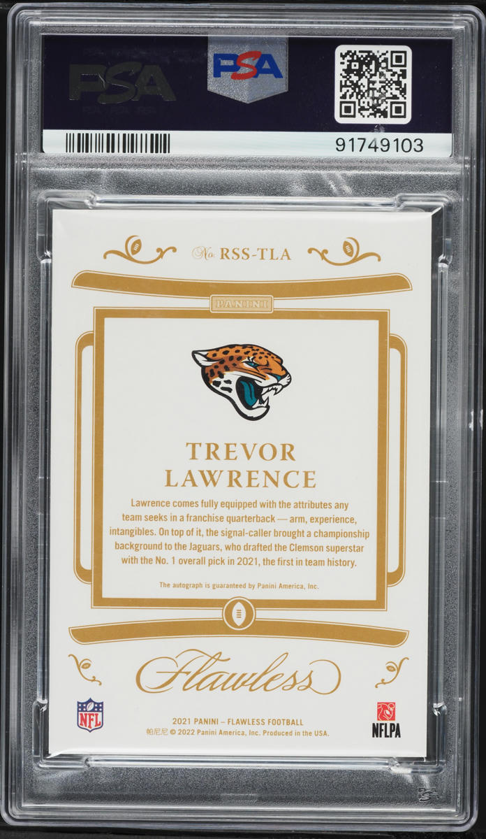 2021 Panini Flawless Shadow Silver Trevor Lawrence ROOKIE AUTO /15 PSA 10 GEM