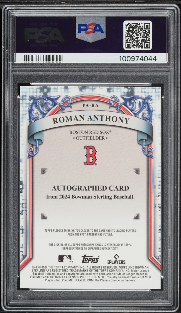 2024 Bowman Sterling Roman Anthony PROSPECT AUTO #PA-RA PSA 10 GEM MINT