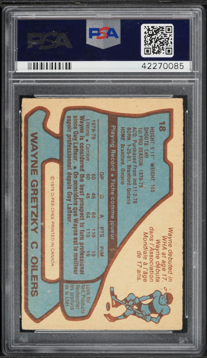 1979 O-Pee-Chee Hockey Wayne Gretzky ROOKIE #18 PSA 2 GD