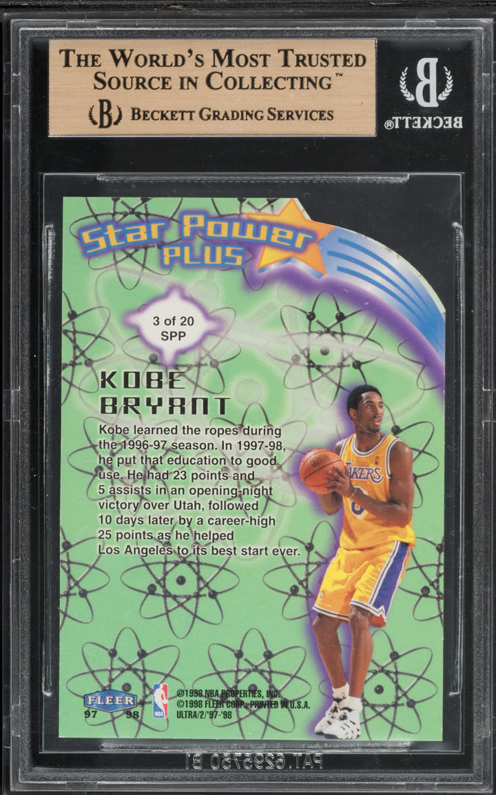 1997 Ultra Star Power Plus Die-Cut Kobe Bryant #SPP3 BGS 9.5 GEM MINT