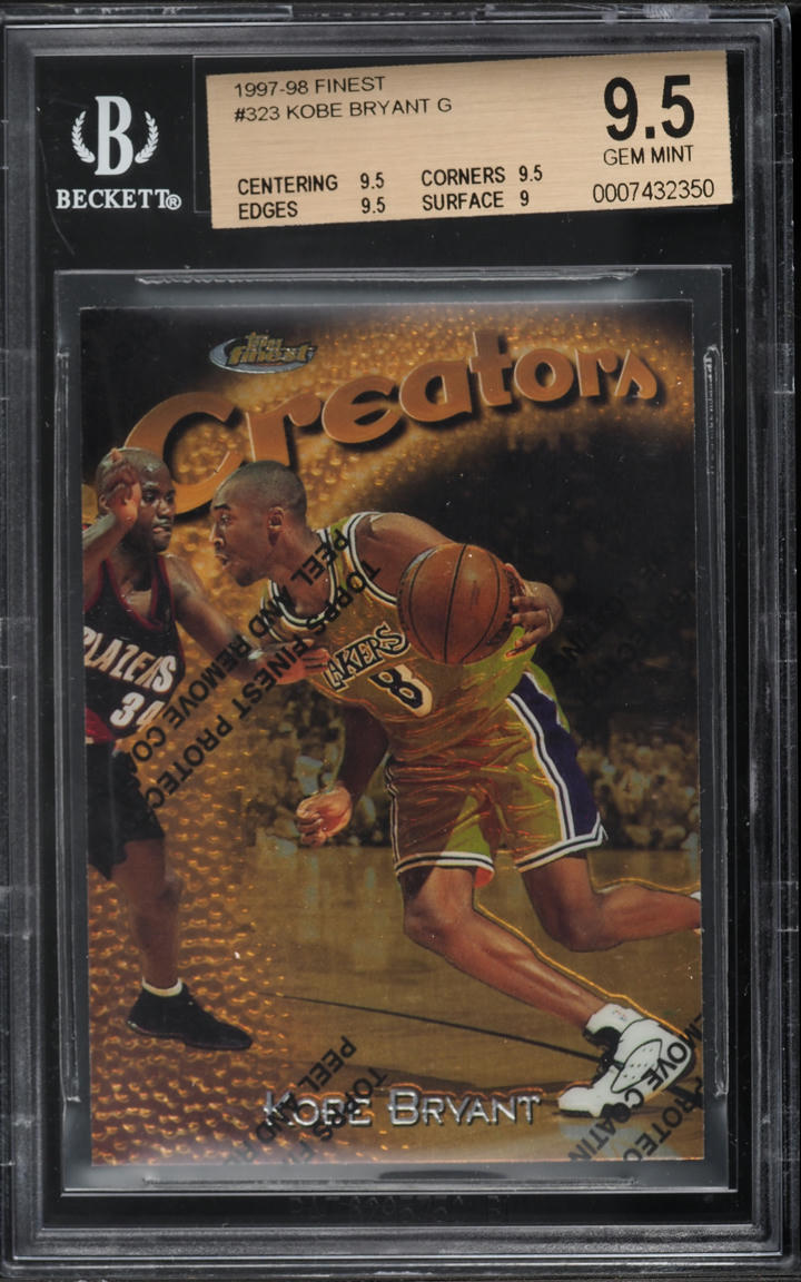 1997 Finest Basketball w/ Coating Kobe Bryant #323 BGS 9.5 GEM MINT