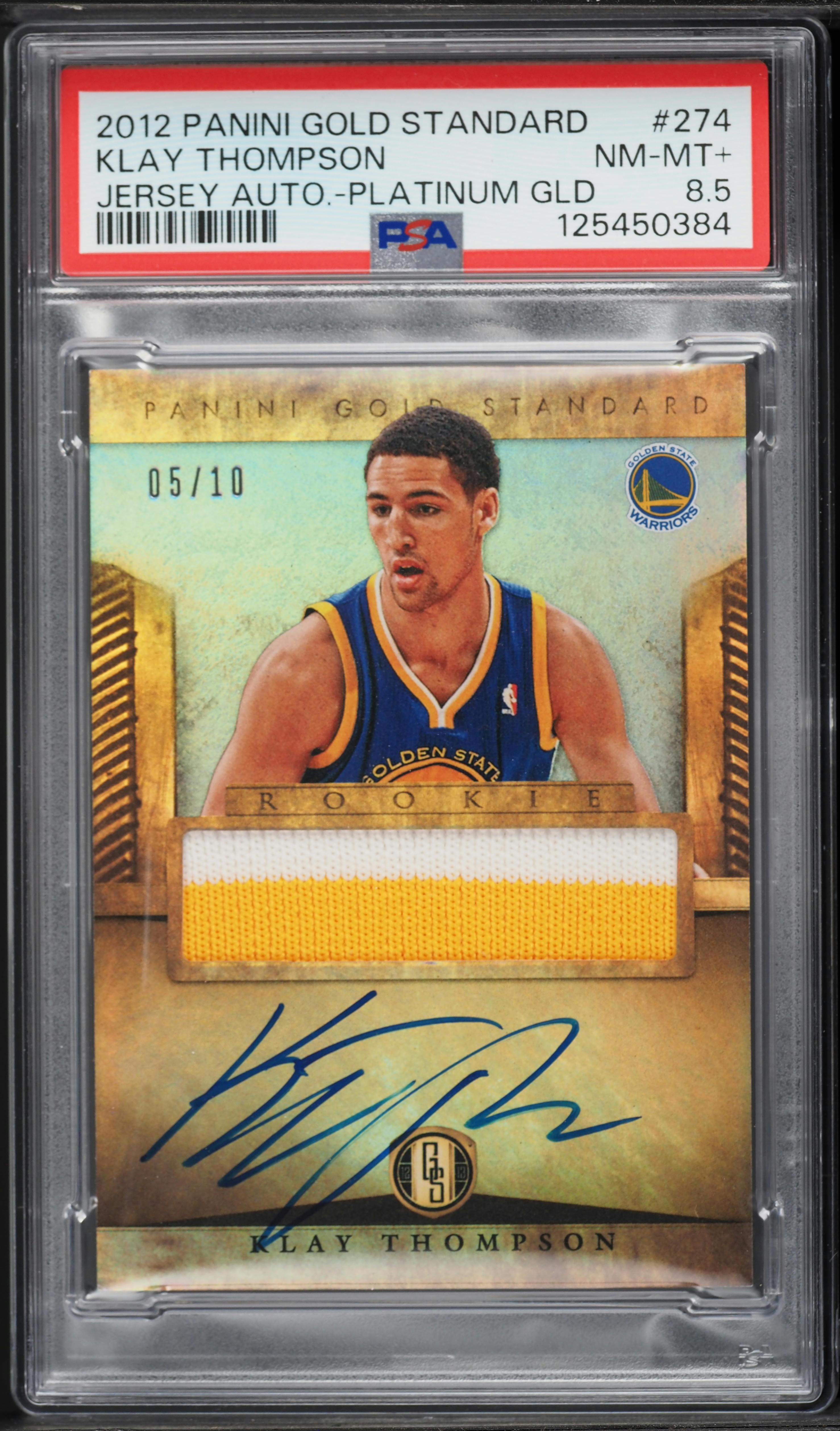 2012 Panini Gold Standard Jersey Platinum Gold Klay Thompson