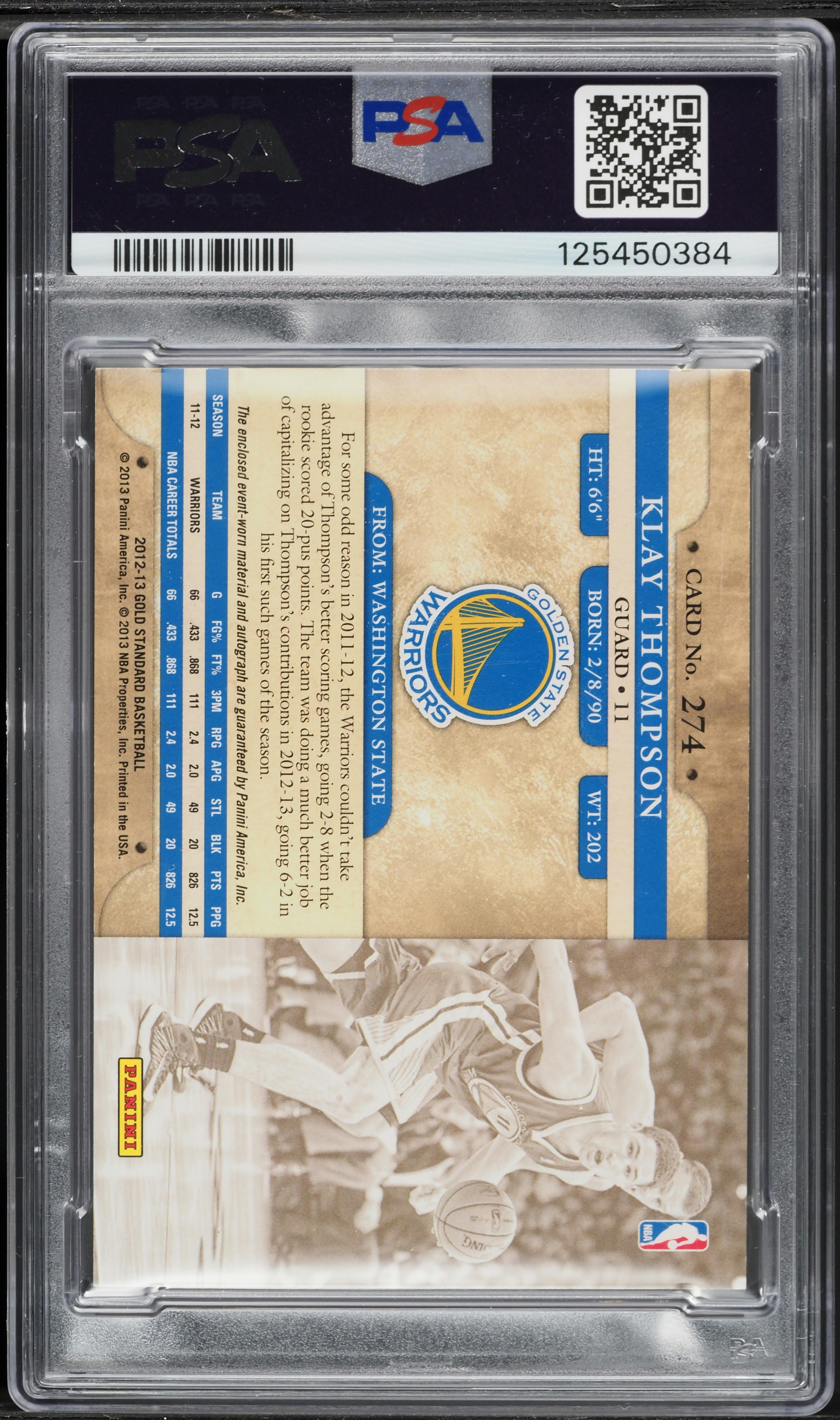 2012 Panini Gold Standard Jersey Platinum Gold Klay Thompson