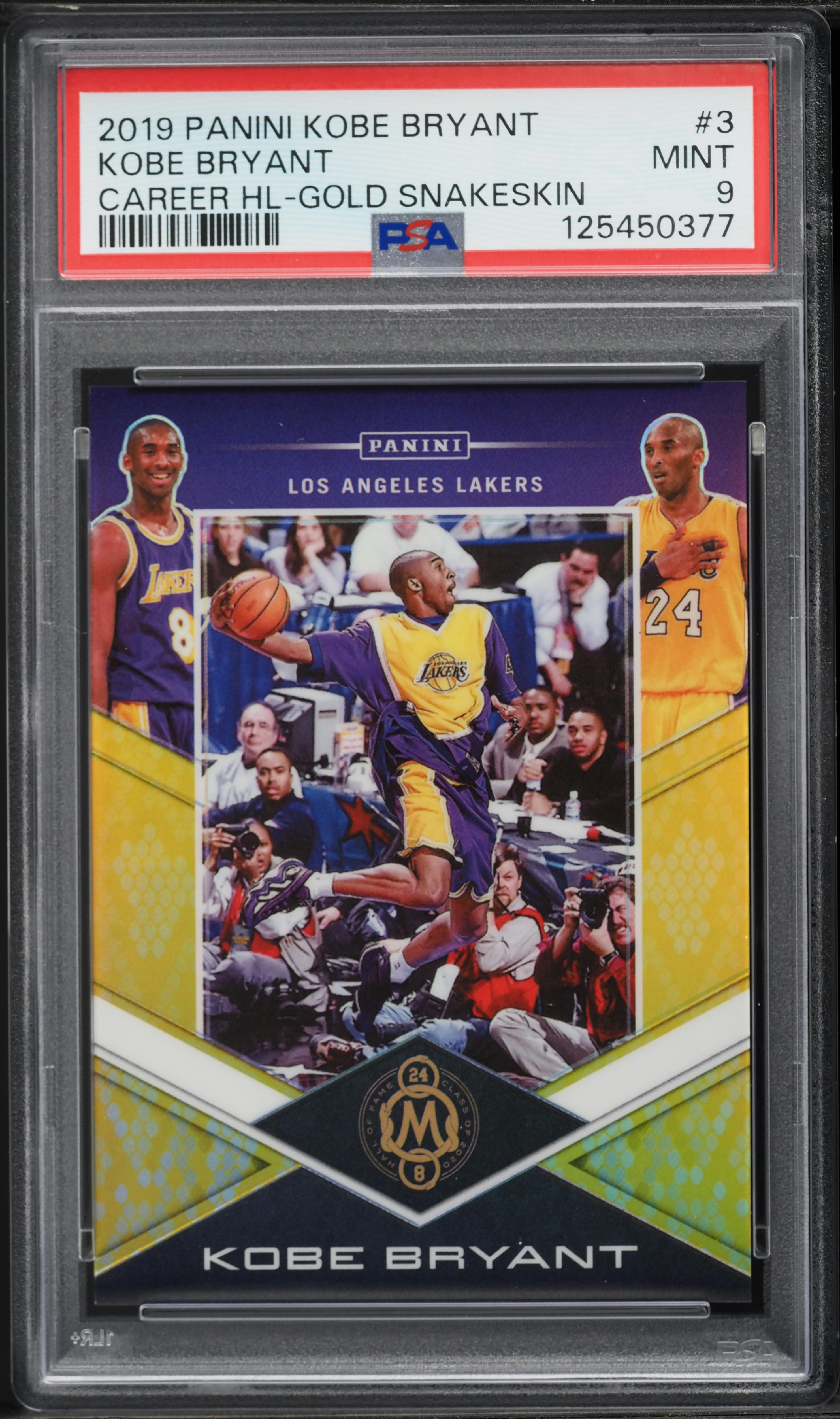 2019 Panini Kobe Bryant Career Highlights Gold Snakeskin Kobe