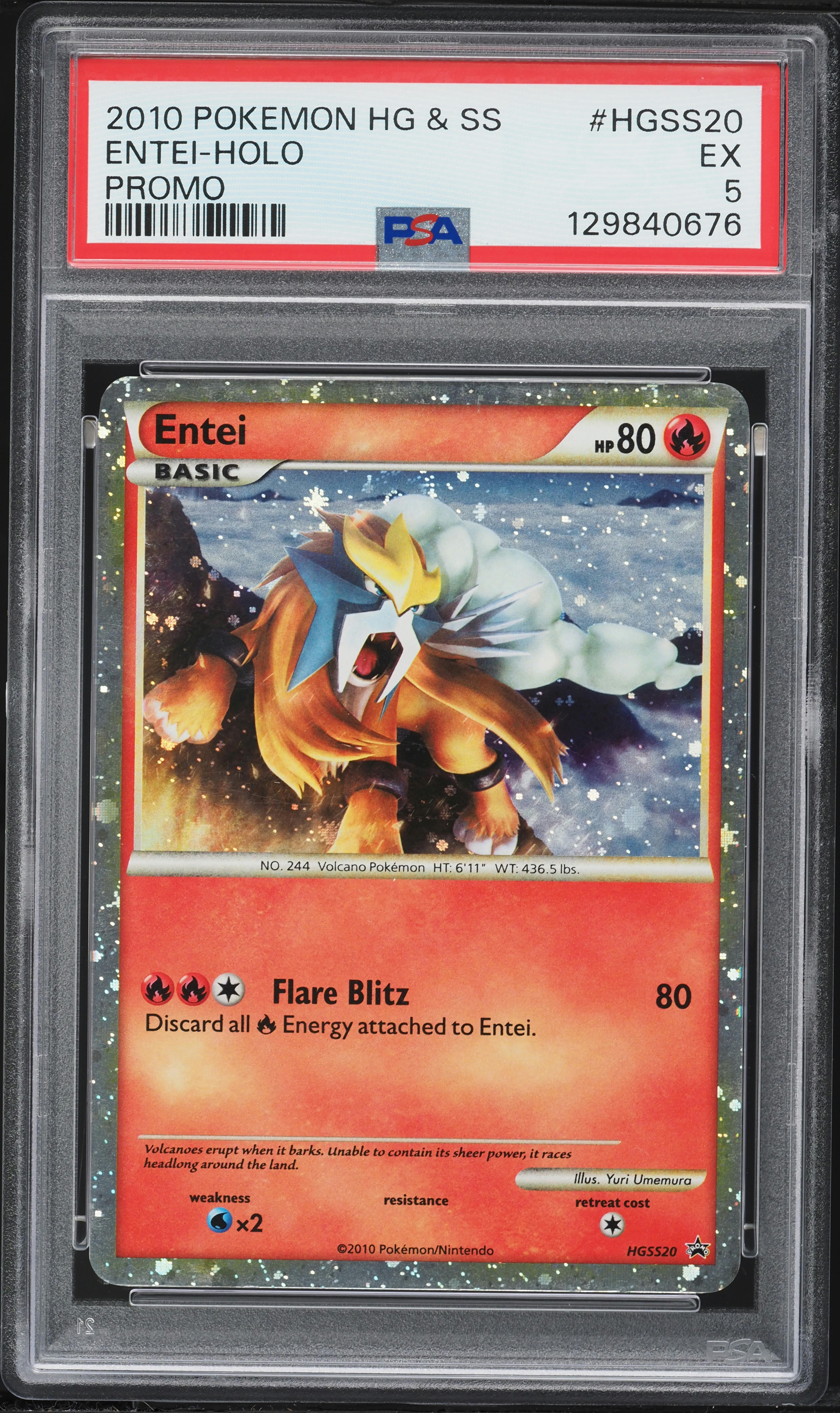 2010 Pokemon HeartGold & SoulSilver Promo Holo Entei #HGSS20 PSA 5 EX on Fanatics Collect 2010 Pokemon HeartGold & SoulSilver Promo Holo Entei #HGSS20 PSA 5 EX on Fanatics Collect