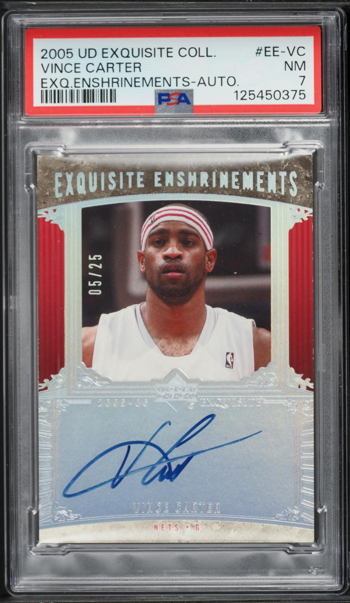2005 Exquisite Collection Enshrinements Vince Carter AUTO /25 #EE-VC PSA 7 NRMT