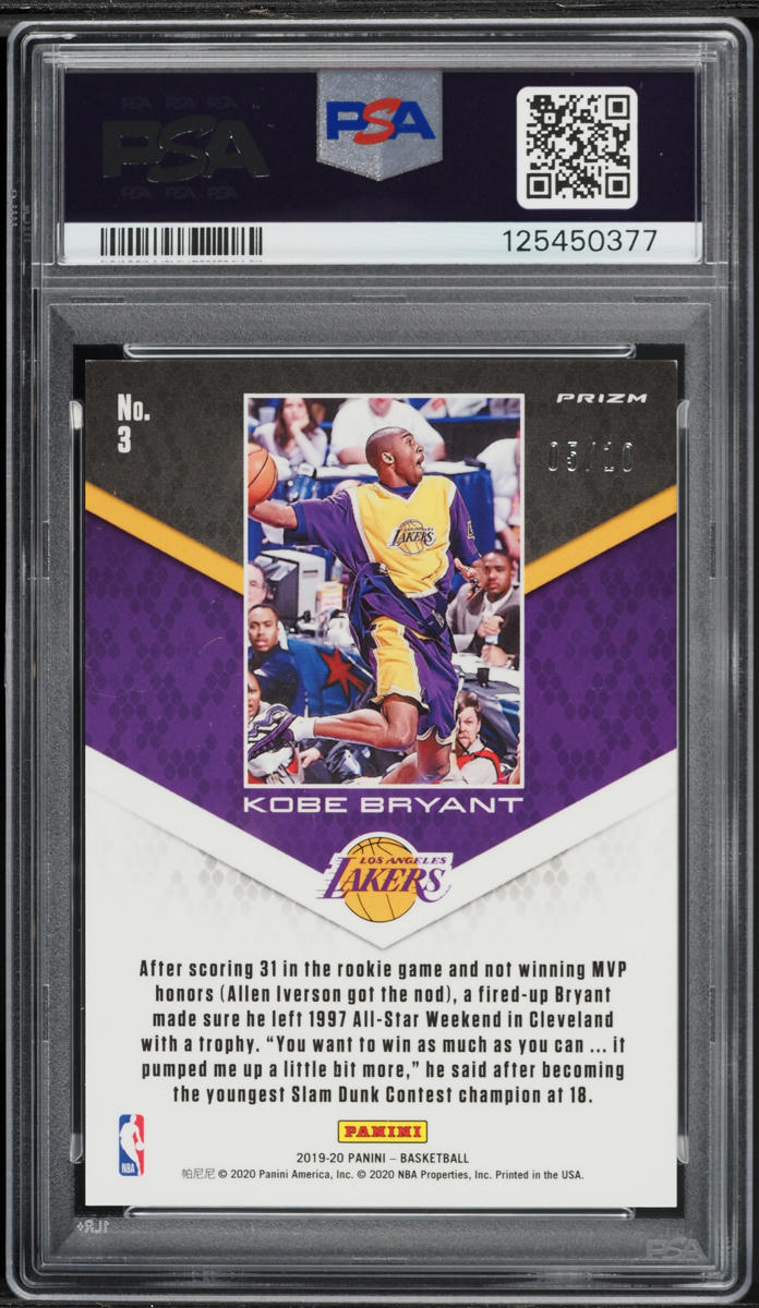 2019 Panini Kobe Bryant Career Highlights Gold Snakeskin Kobe