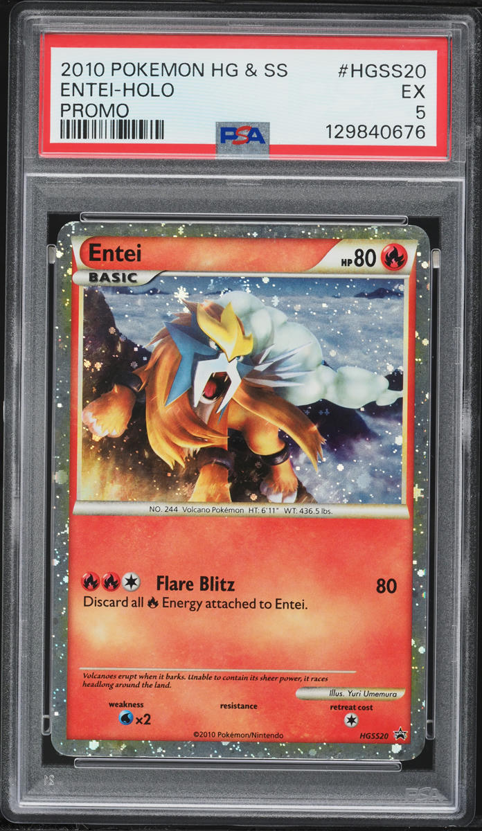2010 Pokemon HeartGold & SoulSilver Promo Holo Entei #HGSS20 PSA 5 EX on Fanatics Collect 2010 Pokemon HeartGold & SoulSilver Promo Holo Entei #HGSS20 PSA 5 EX on Fanatics Collect