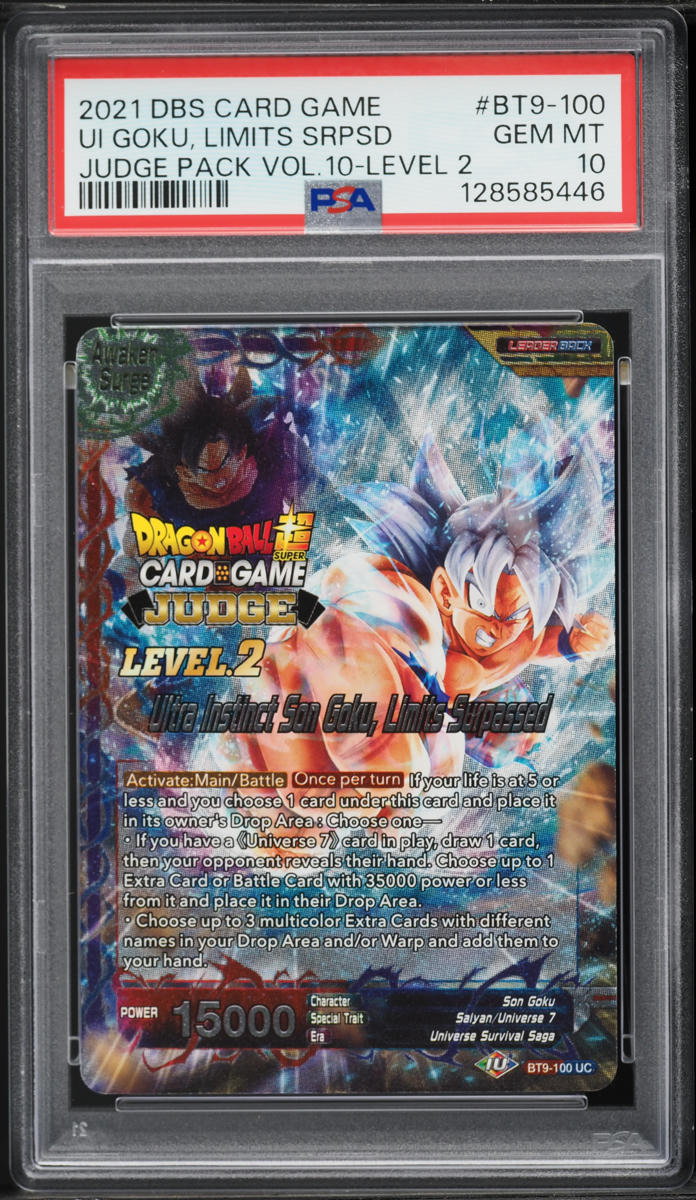 2021 Dragon Ball Super Card Game Judge Pack Vol.10 Level 2 Ui Goku #BT9-100  PSA 10 GEM MINT on Fanatics Collect