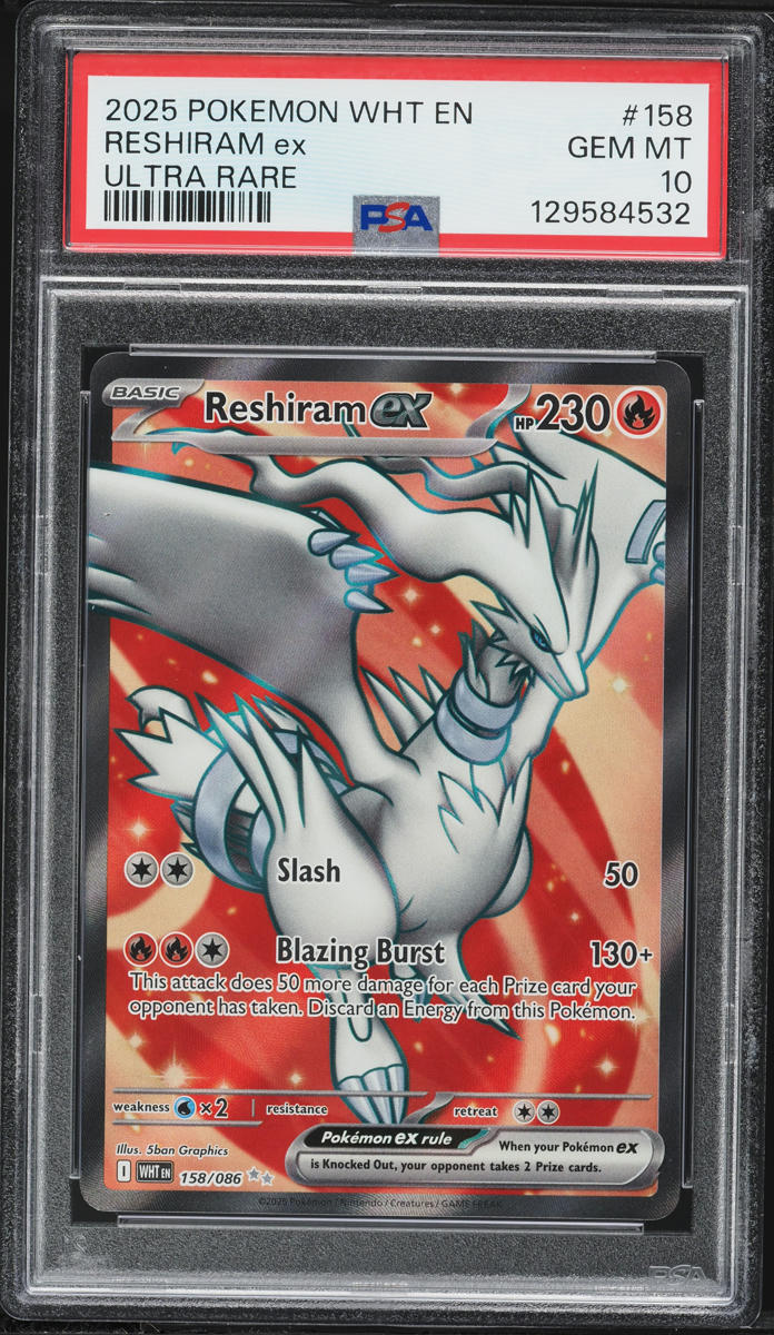 2025 Pokemon Scarlet & Violet White Flare Ultra Rare Reshiram Ex #158 PSA  10 GEM MINT on Fanatics Collect