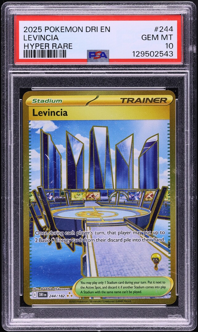 2025 Pokemon Scarlet & Violet Destined Rivals Hyper Rare Levincia #244 PSA  10 GEM MINT on Fanatics Collect