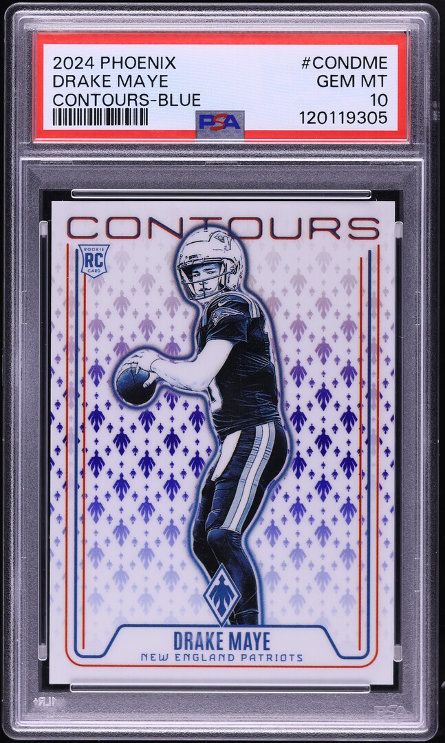 2024 Panini Phoenix Contours Blue Drake Maye ROOKIE /50 #CON-DME PSA 10 GEM MINT