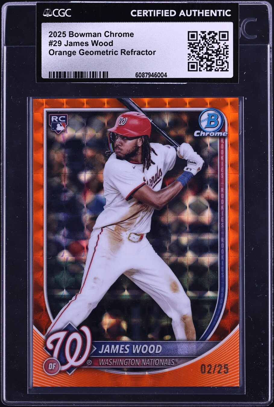 2025 Bowman Chrome Orange Geometric Refractor James Wood ROOKIE