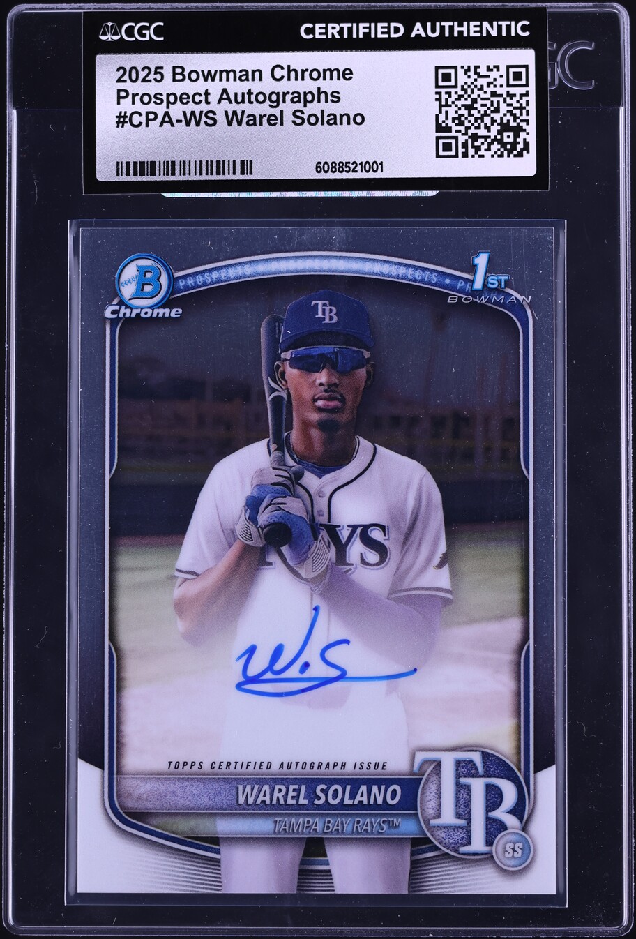2025 Bowman Chrome Warel Solano PROSPECT AUTO #CPA-WS CGC AUTH