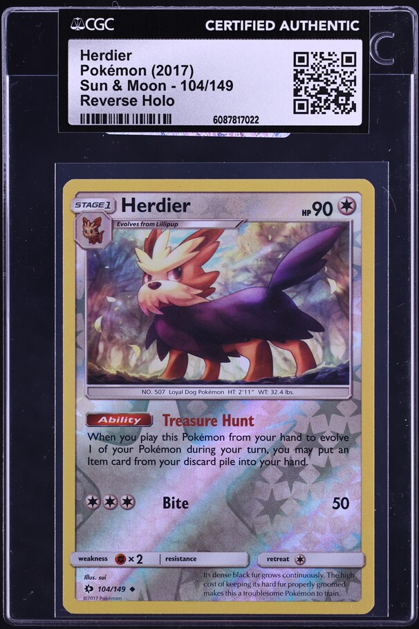 herdier pokemon card value White Flare - Master Ball Reverse Holo | Pokmon [2] Tackle (30) Attack 2 2017 Pokemon Sun & Moon