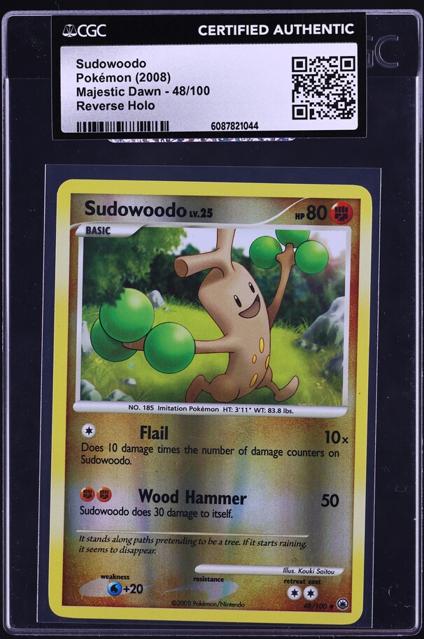 2008 Pokemon Diamond & Pearl Majestic Dawn Reverse Holo Sudowoodo #48 CGC AUTH